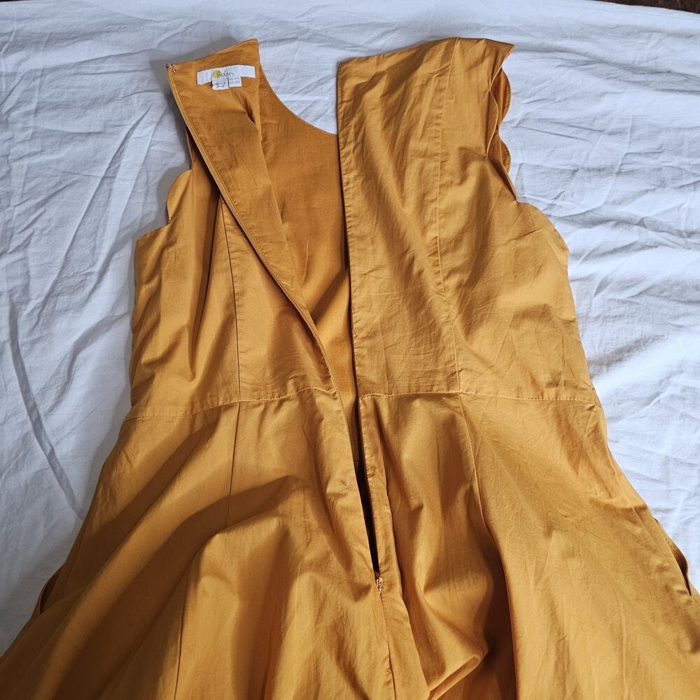 Boden Womens Yellow Ochre Judith Poplin Sleeveless Fit & Flare Dress sz10 preppy - Picture 7 of 8